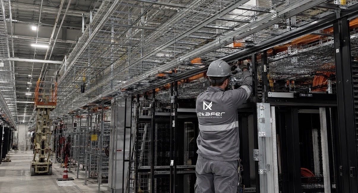 Técnico Metafer em instalação de data center