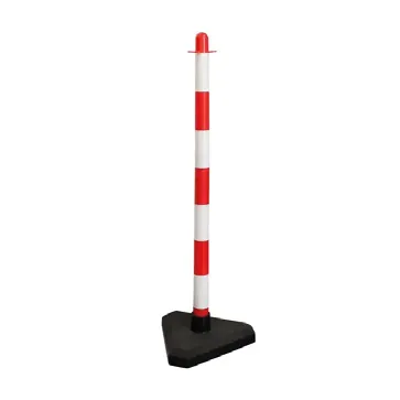 Poste sinalizaçao branco / vermelho 90 cm